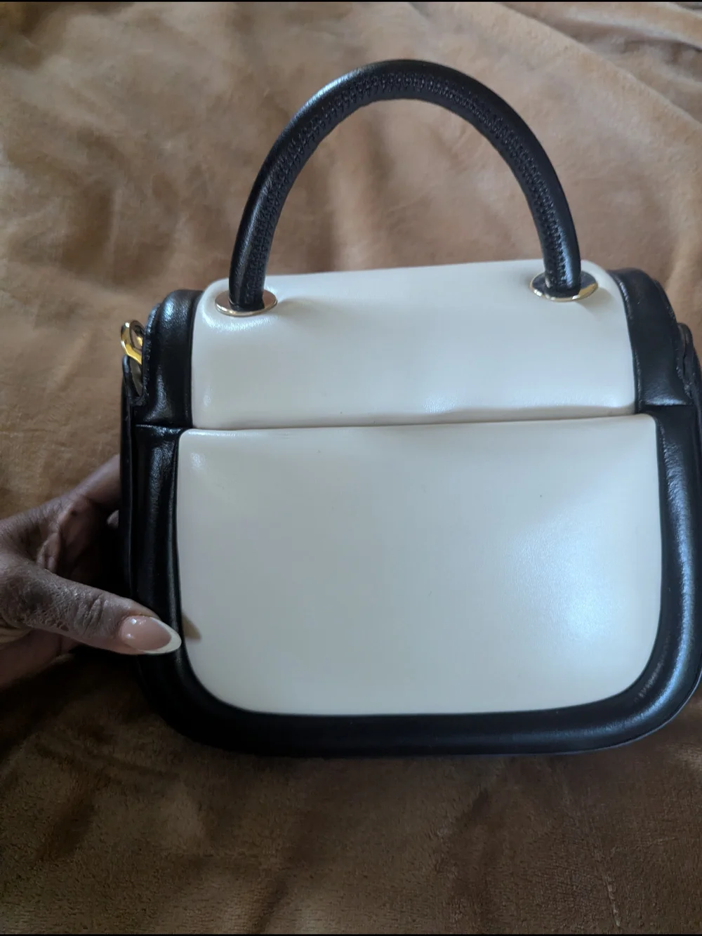 kate spade Cream and Black Two-Tone Top-Handle Satchel
